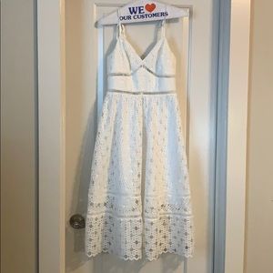 Bardot Louisiana White Lace Midi Dress (XS Size 4)